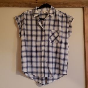 Linen button down blouse